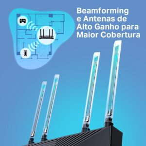 Roteador TP-Link Archer AX53 WiFi 6 Gigabit Dual Band AX3000 porta Gigabit 4x antenas Easy & Mesh One Mesh - Imagem 5