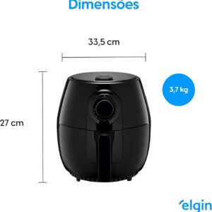 Fritadeira Elétrica Elgin Quick Fryer 4 Litros, Preta, 220V | Airfryer, com Cesta Removível - Imagem 3