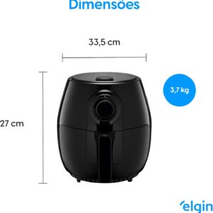 Fritadeira Elétrica Elgin Quick Fryer 4 Litros, Preta, 220V | Airfryer, com Cesta Removível - Imagem 3