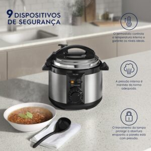 Electrolux Panela pressão elétrica capacidade 3L silenciosa segura 9 travas segurança timer feijão manter aquecido alça antitermica PCE15 inox 220v por Rita Lobo - Imagem 7