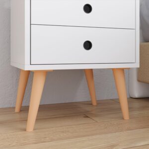 Kit 2 Mesinhas de Cabeceira Retrô Jogo Mesa Canto Lateral Cama Gavetas Nicho Decorativo Aparador Quarto Casal Dream - RPM (BRANCO) - Imagem 6