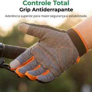 Luva Smart Grip Esportiva Touch Screen para Moto, Ciclismo, Corrida e Caminhada | Térmica com Forro Quente, Grip Antiderrapante, Zíper Ajustável, Proteção Vento e Umidade - Imagem 2