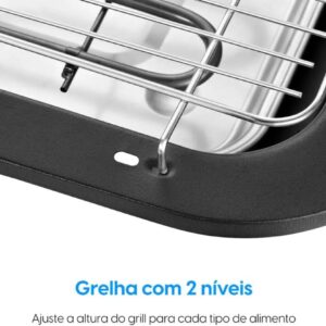Churrasqueira Elétrica de Mesa Elgin Bbq Show, 110V | Com Controle de Temperatura, Bandeja Anti-Fumaça, Grelha Removível - Imagem 3