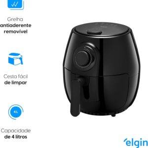 Fritadeira Elétrica Elgin Quick Fryer 4 Litros, Preta, 220V | Airfryer, com Cesta Removível - Imagem 4