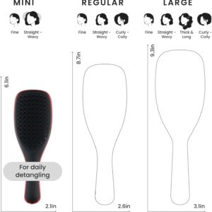 Tangle Teezer - Escova de cabelo desembaraçadora The Mini Ultimate Detangler para todos os tipos de cabelo, ideal para o uso em fios úmidos. Cor: Vermelho metalizado -Diabo Veste Prada 2 - Imagem 8