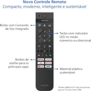 PHILIPS Smart TV, 50" 4K, 50PUG7300, Comando de Voz, Bluetooth, HDR, Dolby Atmos, HDMI, USB, Wi-Fi - Imagem 10