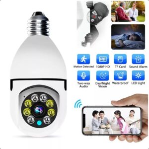 Câmera Segurança IP Lâmpada WiFi Full HD 1080p com Visão Noturna Infravermelho 1080P, Yoosee, Bivolt, Detecção de Movimento, Áudio Bidirecional, Prova D'água Giratória - Imagem 2