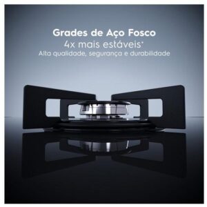 Cooktop 4 Bocas a Gás GLP Electrolux Mesa de Vidro Preto Acendimento Automático Efficient KE4GR - Imagem 2