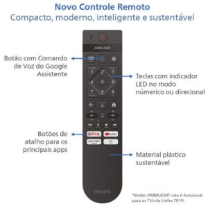 Smart TV 70" Philips 4K UHD DLED 70PUG7019/78 Google TV Quad Core Google Assistente 3 HDMI - Imagem 4
