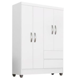 Guarda Roupa Solteiro Bruna 4 Portas Branco FF - A Móveis Arapongas - Imagem 2