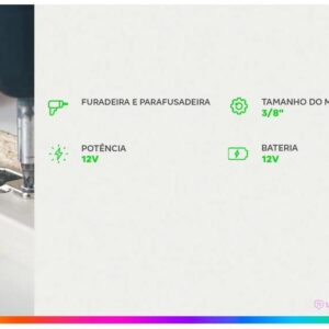 Furadeira e Parafusadeira Mondial a Bateria 12V com Maleta Power Tools FPF-06M - Imagem 2