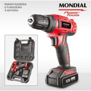 Furadeira e Parafusadeira Mondial a Bateria 12V com Maleta Power Tools FPF-06M - Imagem 3