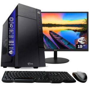 Computador Completo TOB Intel Core i5 com rede sem fio SSD 120GB Memória 8GB Windows 10 Pro Trial, Teclado, Mouse, Monitor 19 Desktop - TOB COMPUTERS - Imagem 1