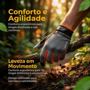 Luva Smart Grip Esportiva Touch Screen para Moto, Ciclismo, Corrida e Caminhada | Térmica com Forro Quente, Grip Antiderrapante, Zíper Ajustável, Proteção Vento e Umidade - Imagem 7
