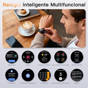 Relógio Smartwatch Kieslect AI 1,46" AOD GPS Relógio Bluetooth Chamadas sem atrasos Smart Watch para homens Mostrador de vídeo Bateria com duração de 14 dias Resistente à água 5ATM - Imagem 6