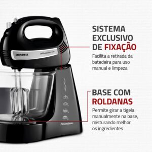 Batedeira Mondial Bella Massa, 500W, 220V | Preto/Inox, B-23 NP - Imagem 7