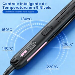 Chapinha Profissional, com Configuração de Ar Frio e Placas Flutuantes 3D | 15 Aquecimento Rápido, Desligamento Automático, 5 Temperaturas, Para Todos Tipos de Cabelo - Imagem 5