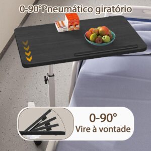 Mesa ajustável dobrável, mesa de notebook lateral com ajuste de altura (Preto-AB Flip) - Imagem 2