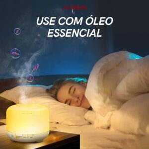 Umidificador de Ar AVIBES Difusor e Aromatizador Ultrassônico com LED 7 Cores e Purificador de Ambiente Portátil 300ml - Imagem 5