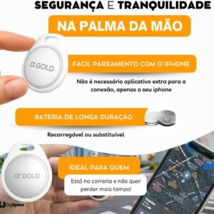 Tag Rastreador GPS Compatível com Iphone iOS (App Buscar) com Alarme Localizador Sonoro Air Bateria Duradoura, Localiza Chaves, Malas, Crianças, Pets - Imagem 3