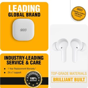 Qcy Fone De Ouvido Sem Fio T13 TWS Bluetooth 5.1 Com 4 Microfones Controle De Toque IPX5 À Prova d'Água 40 Horas De Tempo De Reprodução, Branco - Imagem 2