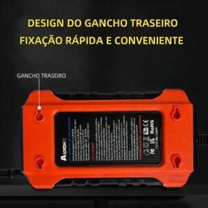 Carregador de Bateria Automotivo Inteligente 12V com Função Reparadora de Pulsos - Display Digital Bivolt para Carro, Moto, Caminhão e Veículos Agrícolas - Imagem 7