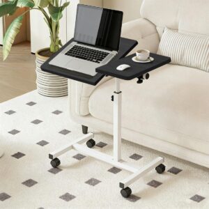 Mesa ajustável dobrável, mesa de notebook lateral com ajuste de altura (Preto-AB Flip) - Imagem 1