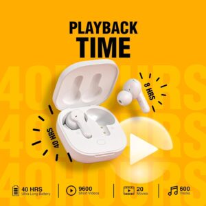 Qcy Fone De Ouvido Sem Fio T13 TWS Bluetooth 5.1 Com 4 Microfones Controle De Toque IPX5 À Prova d'Água 40 Horas De Tempo De Reprodução, Branco - Imagem 8