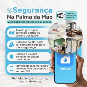 Câmera de Segurança WiFi 1080p, Visão Noturna, Rotação 355°/90°, Áudio Bidirecional, Monitoramento Remoto, Detecção de Movimento - Imagem 4
