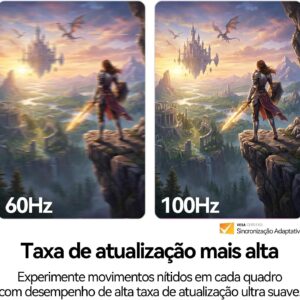 Monitor Gamer LCD 20 Polegadas, 1600x900 HD, 100Hz | Alto-falantes Integrados, Tempo de Resposta 1ms, 250cd/m², 72% NTSC, 1000:1, HDMI/VGA/AUIDO/DC, Bivolt - Imagem 5