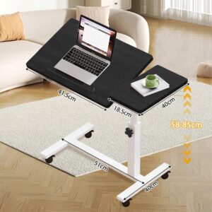Mesa ajustável dobrável, mesa de notebook lateral com ajuste de altura (Preto-AB Flip) - Imagem 3