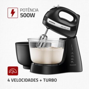 Batedeira Mondial Bella Massa, 500W, 220V | Preto/Inox, B-23 NP - Imagem 4