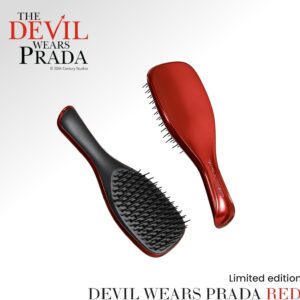 Tangle Teezer - Escova de cabelo desembaraçadora The Mini Ultimate Detangler para todos os tipos de cabelo, ideal para o uso em fios úmidos. Cor: Vermelho metalizado -Diabo Veste Prada 2 - Imagem 5