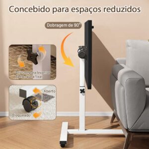 Mesa ajustável dobrável, mesa de notebook lateral com ajuste de altura (Preto-AB Flip) - Imagem 5