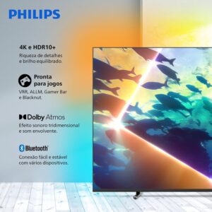 Smart TV Ambilight PHILIPS 55" 4K, 55PUG8100/78 | Comando de Voz, HDR10+/Dolby Atmos, VRR/ALLM, Bluetooth - Imagem 2