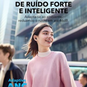soundcore A30i da Anker, Fone de Ouvido Bluetooth 5.4 Sem Fio, com Cancelamento de Ruído Ativo, Design Tipo Batom, Compacto e Leve, 15H de Reprodução com ANC Ligado, IP54, fone TWS, Buds, Preto - Imagem 3