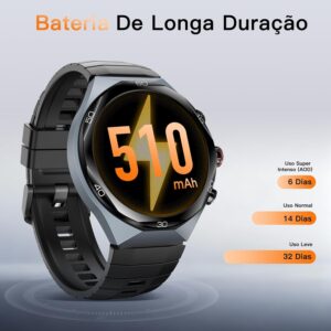 Relógio Smartwatch Kieslect AI 1,46" AOD GPS Relógio Bluetooth Chamadas sem atrasos Smart Watch para homens Mostrador de vídeo Bateria com duração de 14 dias Resistente à água 5ATM - Imagem 2
