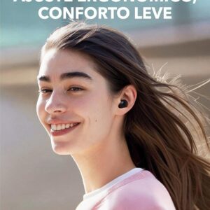 soundcore A30i da Anker, Fone de Ouvido Bluetooth 5.4 Sem Fio, com Cancelamento de Ruído Ativo, Design Tipo Batom, Compacto e Leve, 15H de Reprodução com ANC Ligado, IP54, fone TWS, Buds, Preto - Imagem 4