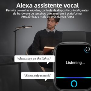 Bettdow SmartWatch, relogio smartwatch com Ecrã tátil e Alexa, à prova d'água IP68, relogio feminino e masculino, com 100+ modo esportivo e recebimento de notificações(preto) - Imagem 3