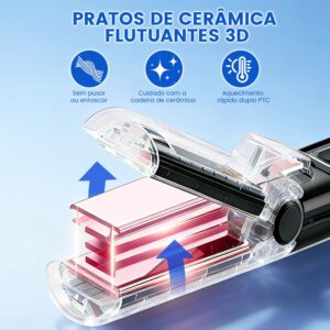 Chapinha Profissional, com Configuração de Ar Frio e Placas Flutuantes 3D | 15 Aquecimento Rápido, Desligamento Automático, 5 Temperaturas, Para Todos Tipos de Cabelo - Imagem 3