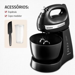 Batedeira Mondial Bella Massa, 500W, 220V | Preto/Inox, B-23 NP - Imagem 8