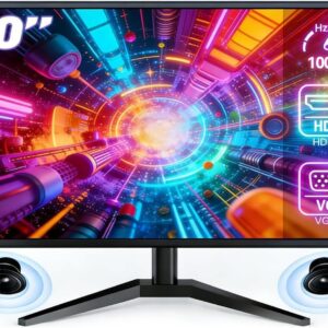 Monitor Gamer LCD 20 Polegadas, 1600x900 HD, 100Hz | Alto-falantes Integrados, Tempo de Resposta 1ms, 250cd/m², 72% NTSC, 1000:1, HDMI/VGA/AUIDO/DC, Bivolt - Imagem 1