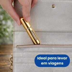 Kit 3 Porta Perfume Recarregável 5ml – Frascos Spray Portáteis, Compactos à Prova de Vazamento Ideal para Viagem, Bolsa e Uso Diário – Cores Sortidas Premium - Imagem 7