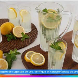 Jogo de Copos com Jarra de Vidro 7 Peças Haus Concept Filetto - Imagem 2