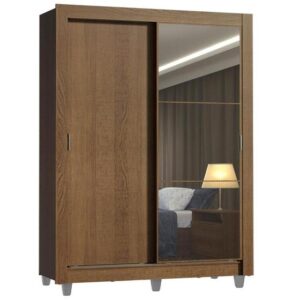 Guarda-Roupa Solteiro Madesa Denver 2 Portas de Correr com Espelho com Pés - Imagem 3