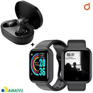 Relógio Smart Watch Digital D20 Masculino / Feminino C/ Fone de Ouvido Sem Fio - 01Smart - Imagem 1