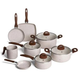 Jogo de Panelas Brinox Antiaderente Ceramic Life 8 Peças Smart Plus Vanilla - Imagem 1