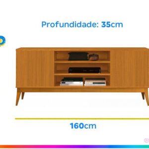 Rack para TV até 60” Bancada 2 Portas EDN Móvei - Imagem 5