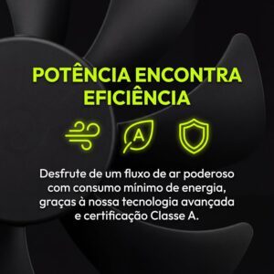 Ventilador de Coluna HEPTA WORLD Design Slim, PRETO, 1011 | Resfriamento, Silencioso, para Casa Escritório, 220V - Imagem 4