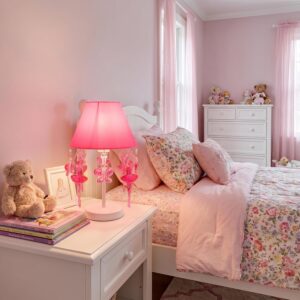 Abajur Infantil Luminária de Mesa Borboletas Bailarinas Decoração Quarto Bebê Menina Rosa Pink Acrílico Branco - Imagem 7